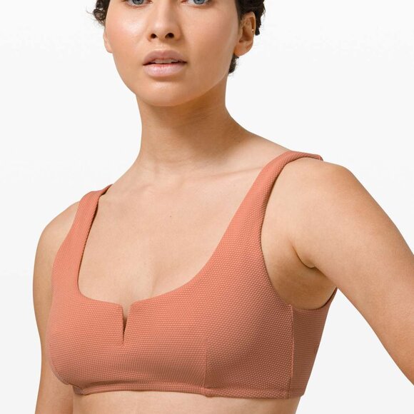 NWOT LULULEMON Waterside Honeycomb Swim Bikini - 10 - Nude Pink - Picture 2 of 6